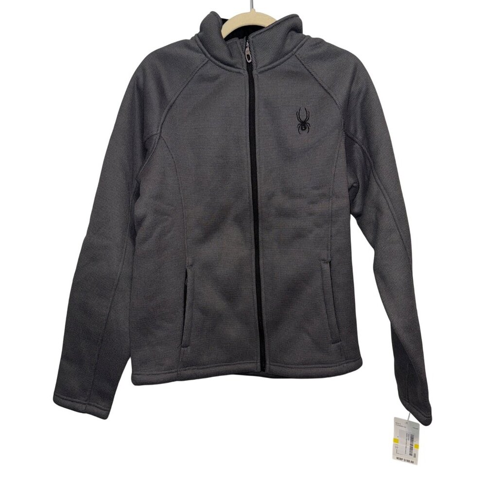 NWT Spyder Mens Stellar Gray Full-Zip Polar Fleece Jacket M